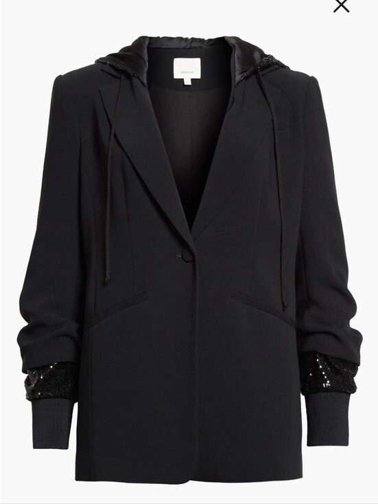 cinq a sept Jackets & Blazers - Cinq à Sept Khloe Sequin Hooded Blazer Black Size 6